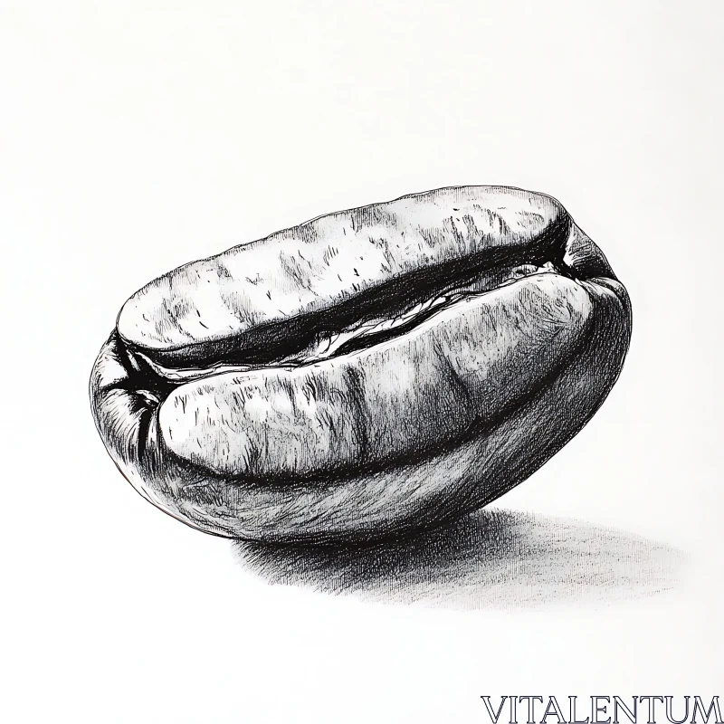 Detailed Coffee Bean Sketch AI Image