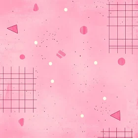 Geometric Patterns on Pink Canvas