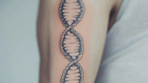 Monochrome DNA Tattoo on Arm