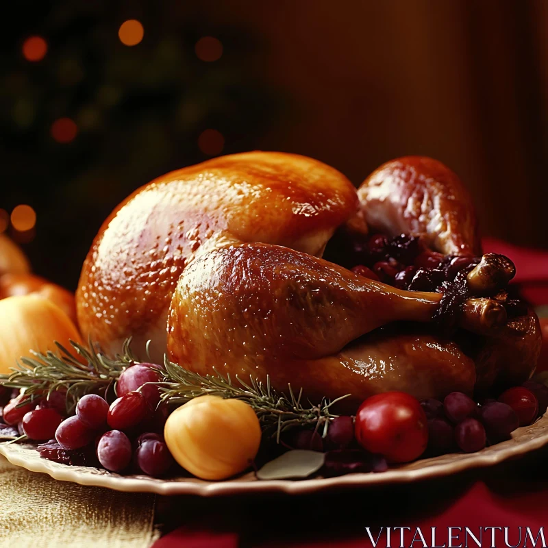 Holiday Feast: Roasted Turkey Delight AI Image