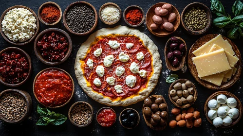 Artisan Pizza Making Ingredients