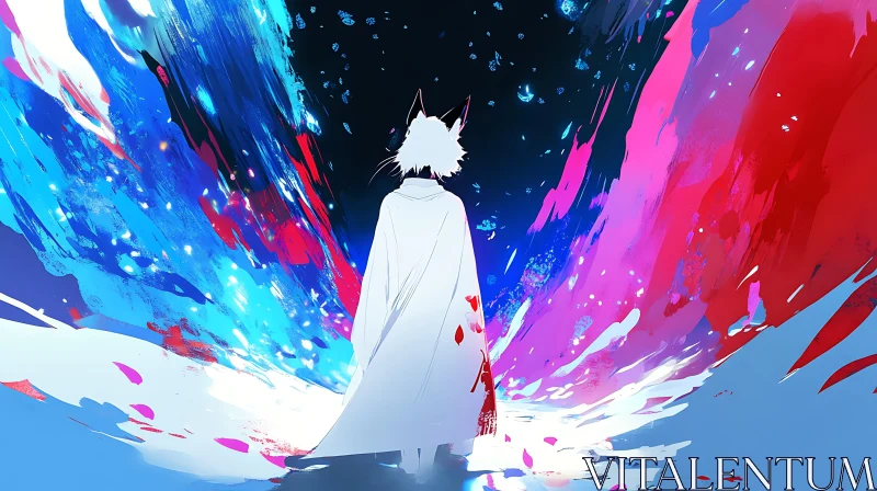 AI ART Abstract Anime Art with White Figure