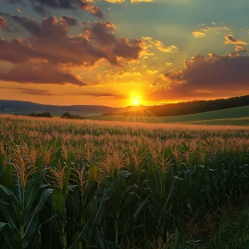 Sunset Over the Corn Field