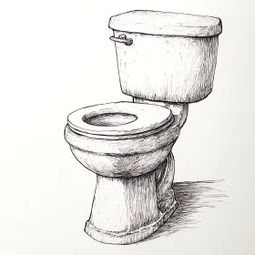 Monochrome Toilet Illustration