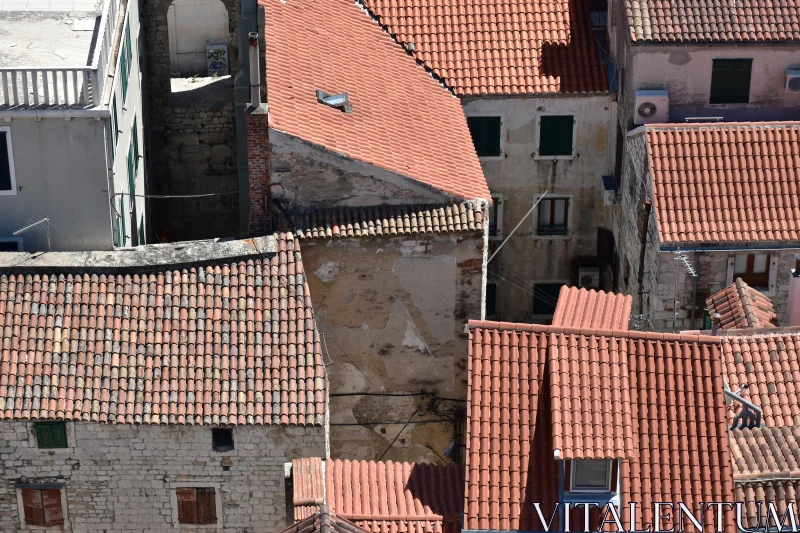 Mediterranean Town Rooftop Scene Free Stock Photo