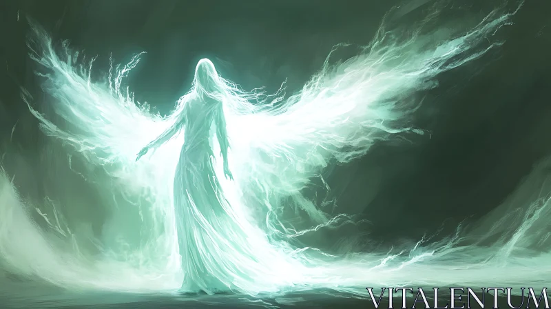 Ethereal Angel in Light AI Image