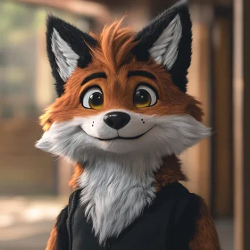 Smiling Fox Character Portrait