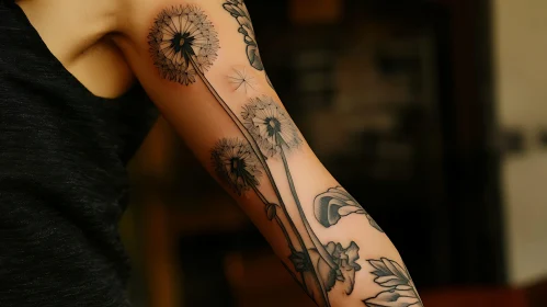 Dandelion Floral Tattoo Art