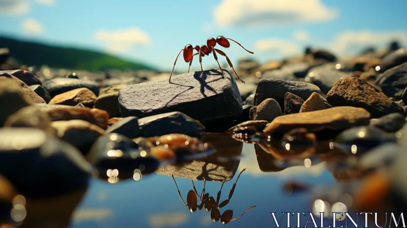Ant on Rocks: A Playful Perspective AI Image