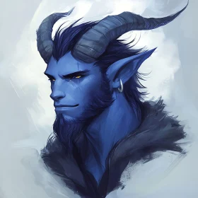 Horned Blue Demon Character Design