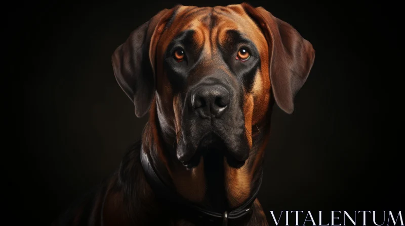 Captivating Doberman Portrait in Brown and Amber Tones AI Image