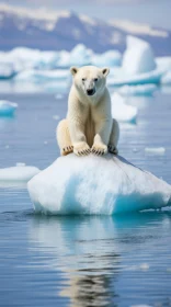 Captivating Image of a Polar Bear on an Iceberg - Environmental Activism
