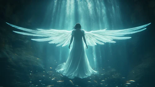 Submerged Angel in Gown