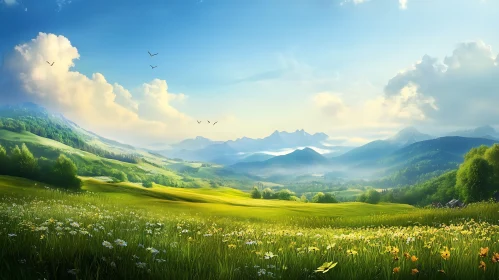 Green Meadow and Mountain View