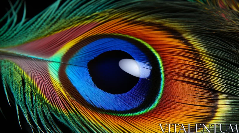 Mesmerizing Peacock Feather: A Showcase of Nature's Artistry AI Image