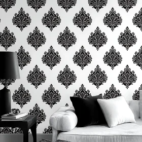 Elegant Black and White Interior Scene