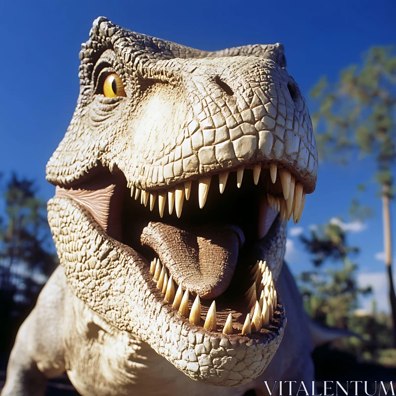 Detailed T-Rex Head Study AI Image