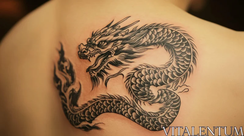 Expressive Dragon Tattoo Design AI Image