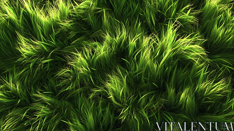 Verdant Grass Field Close-Up AI Image