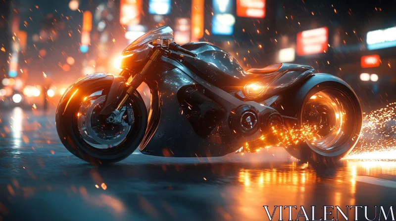 AI ART Night Ride: Futuristic Motorcycle Art