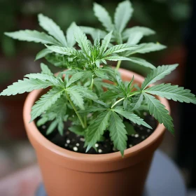 Terracotta Pot with Green Plant