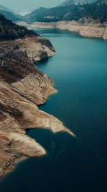 Tranquil Lake in Mountainous Terrain