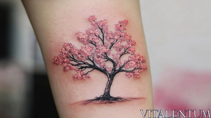 Cherry Blossom Tree Tattoo AI Image