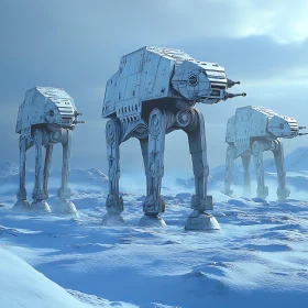 AT-AT Walkers in Snowy Battle Scene