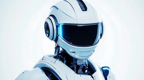 Sleek White Robot Head AI Concept