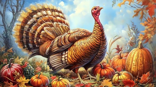 Thanksgiving Turkey and Pumpkin Harvest