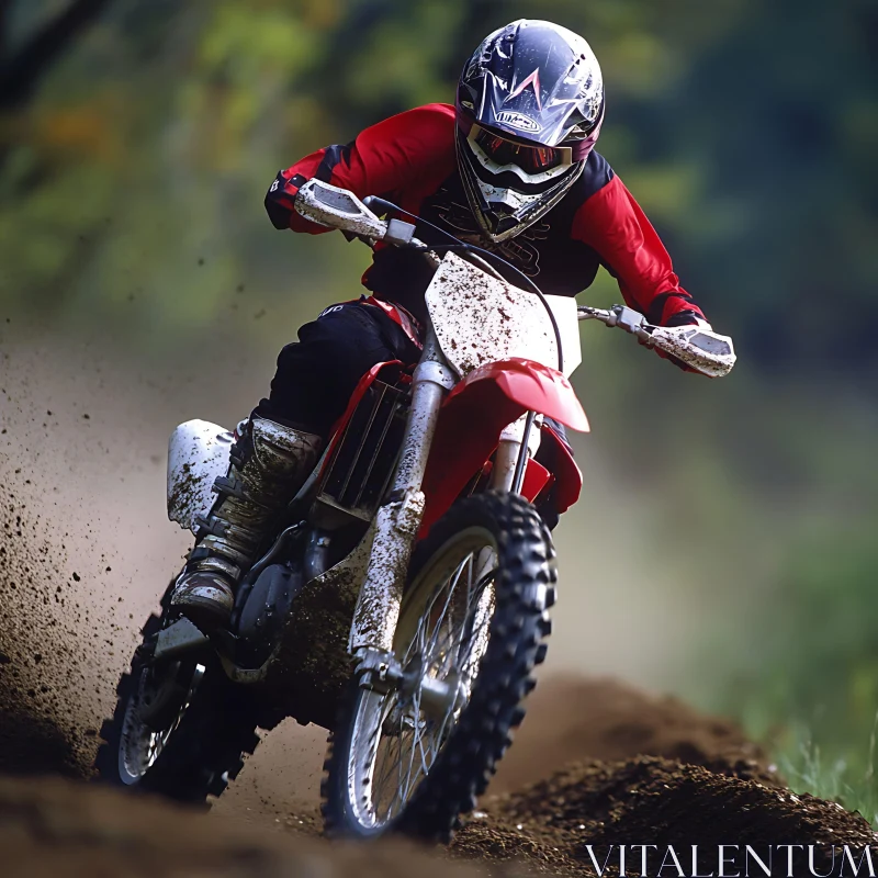 Dirt Bike Rider in Action AI Image