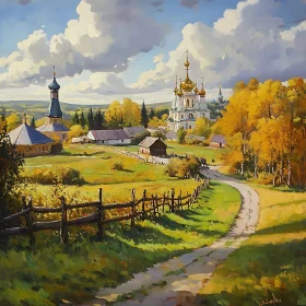 Autumnal Village Landscape