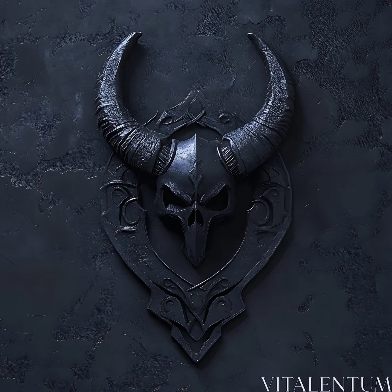 AI ART Stylized Dark Skull with Horns