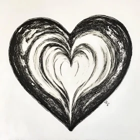 Heart Sketch in Black and White