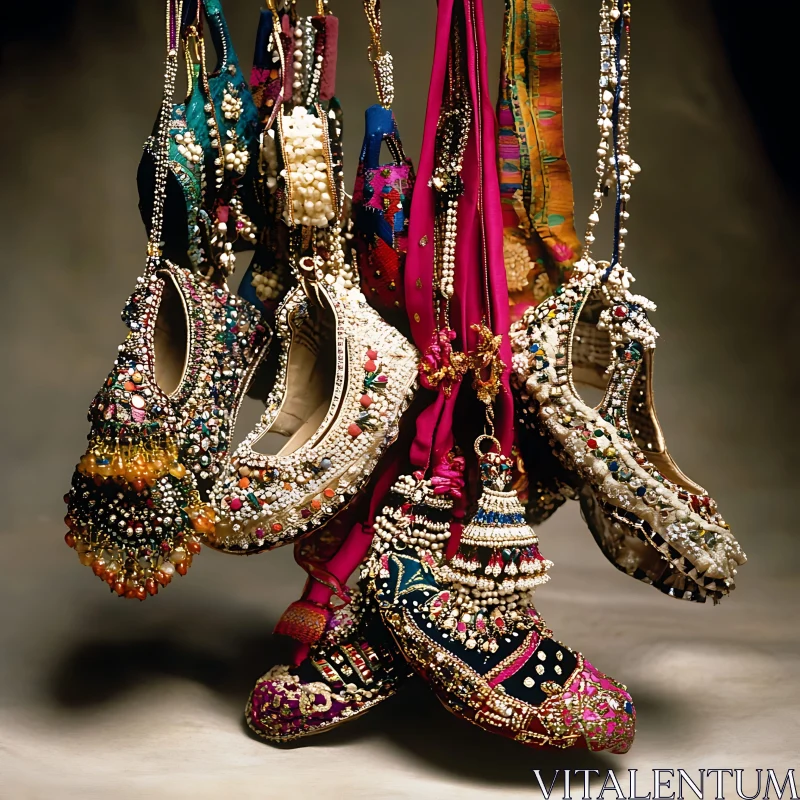 Ornate Beaded Footwear Collection AI Image