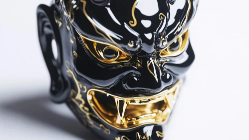 Golden Accents on a Black Mask