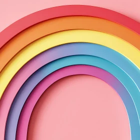 Colorful Arches on Pink Background