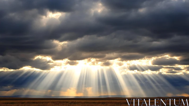 AI ART Sunlight Beams Through Cloudy Sky