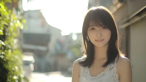 Young Woman Smiling in Natural Light