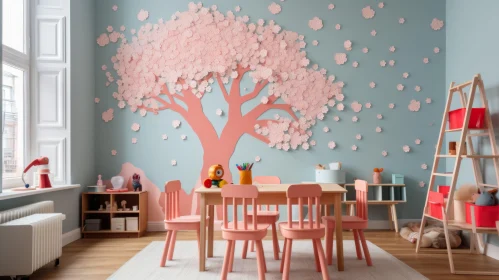 Bloomcore Inspired Children's Room with Japanese Rinpa Influence