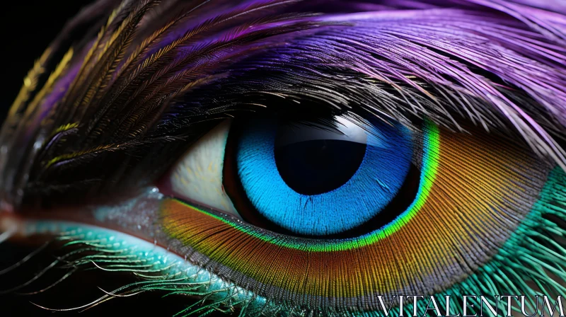 Colorful Bird's Eye Close-up in Sci-fi Style AI Image