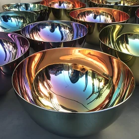 Rainbow Colored Reflective Bowls