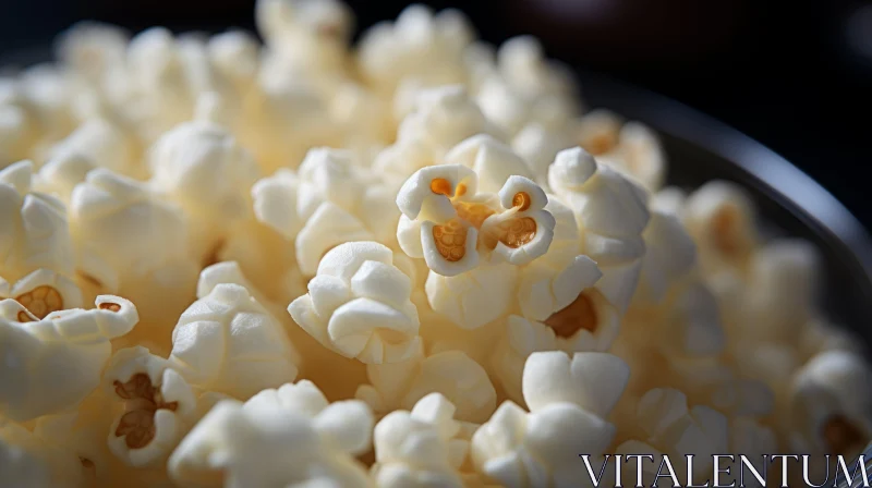 Detailed Close-up of Popcorn in a Bowl - Light Yellow Hue AI Image