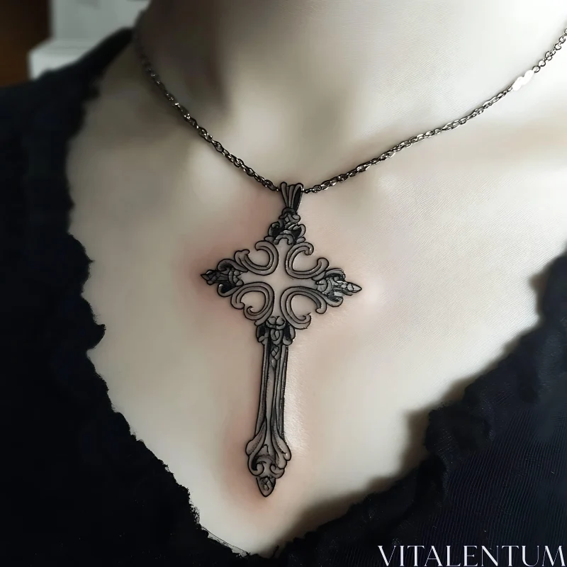 Intricate Cross Pendant Necklace AI Image