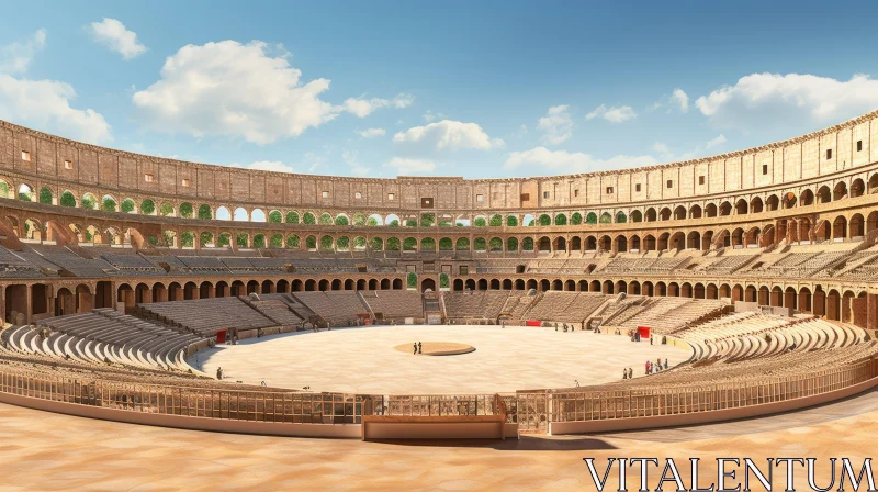 Roman-Style Arena in Mediterranean Landscape - 3D Rendering AI Image