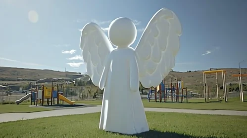 Guardian Angel Statue Outdoors