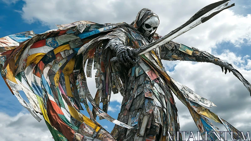 AI ART Apocalyptic Sculpture of Grim Reaper