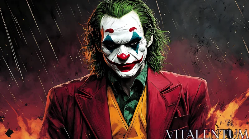 Sinister Grin: The Joker's Portrait AI Image