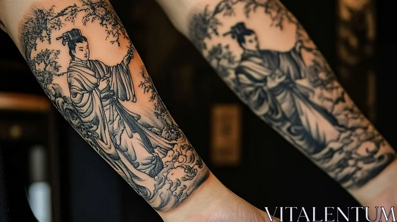 AI ART Intricate Monochromatic Tattoo Art