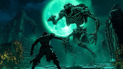 Epic Battle Against Undead Monster